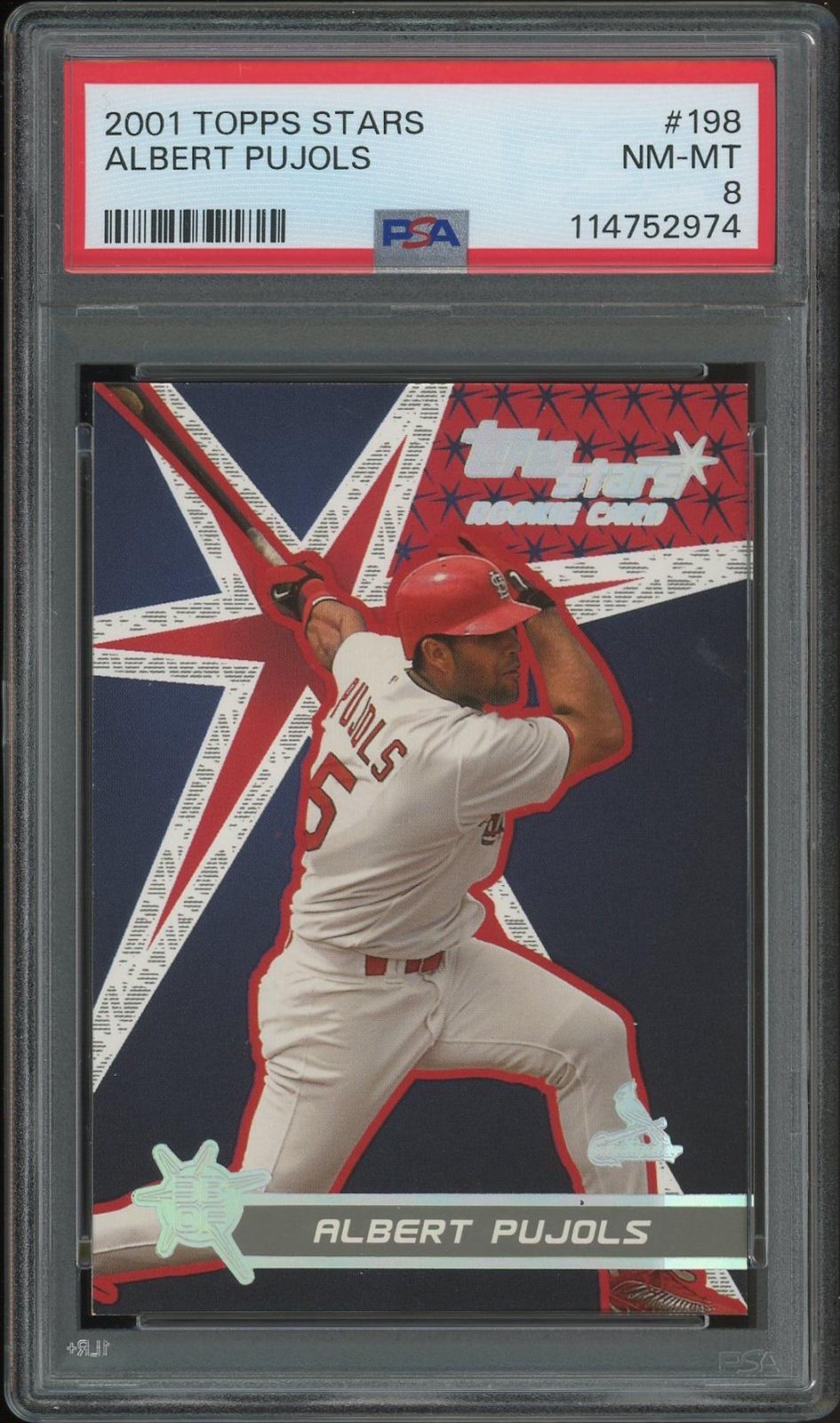 2001 Topps Stars Baseball #198 Albert Pujols Rookie PSA 8 (NM-MT)
