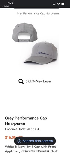 NWOT Grey Performance Cap Husqvarna - Bild 12 von 12