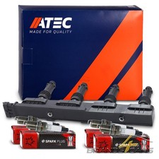 ATEC ZÜNDSPULE + 4x ZÜNDKERZE FÜR OPEL AGILA ASTRA CORSA C D MERIVA 1.2 1.4