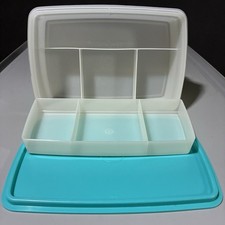 Tupperware Tuppercraft Blue Stow-N-Go Sewing Craft Cash Tackle Box Organizer 767
