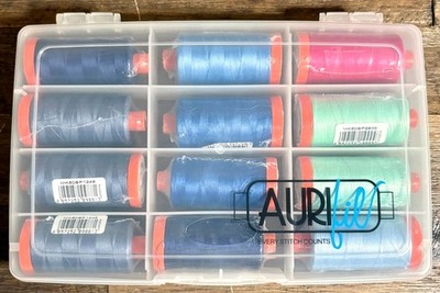 NEW Sealed Aurifil Jennifer Sampou Sky Collection 12 Large Spools 50wt Cotton Th