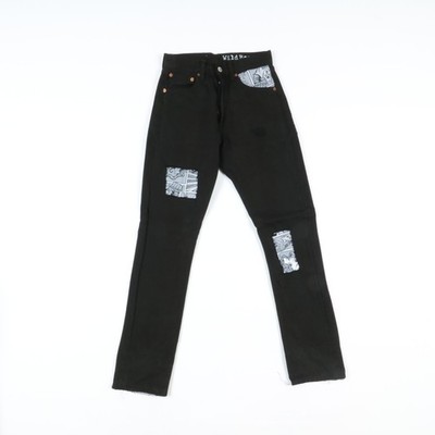 Levi'S 501 Jeans Vintage Schwarz Customized Fumetto W27 Regular