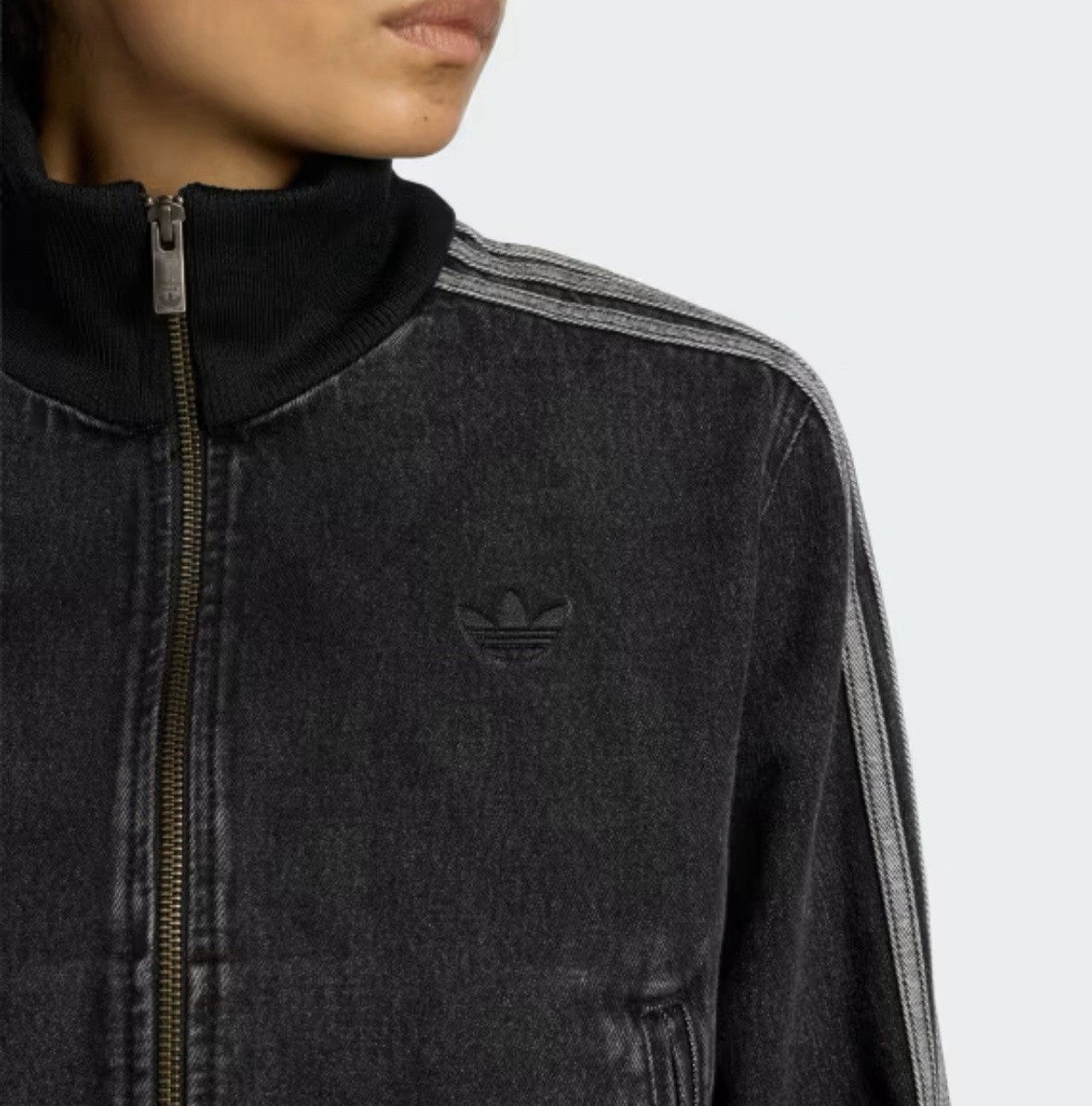 Adidas Firebird Black Denim Track Top Jacket | size XL | KD2898