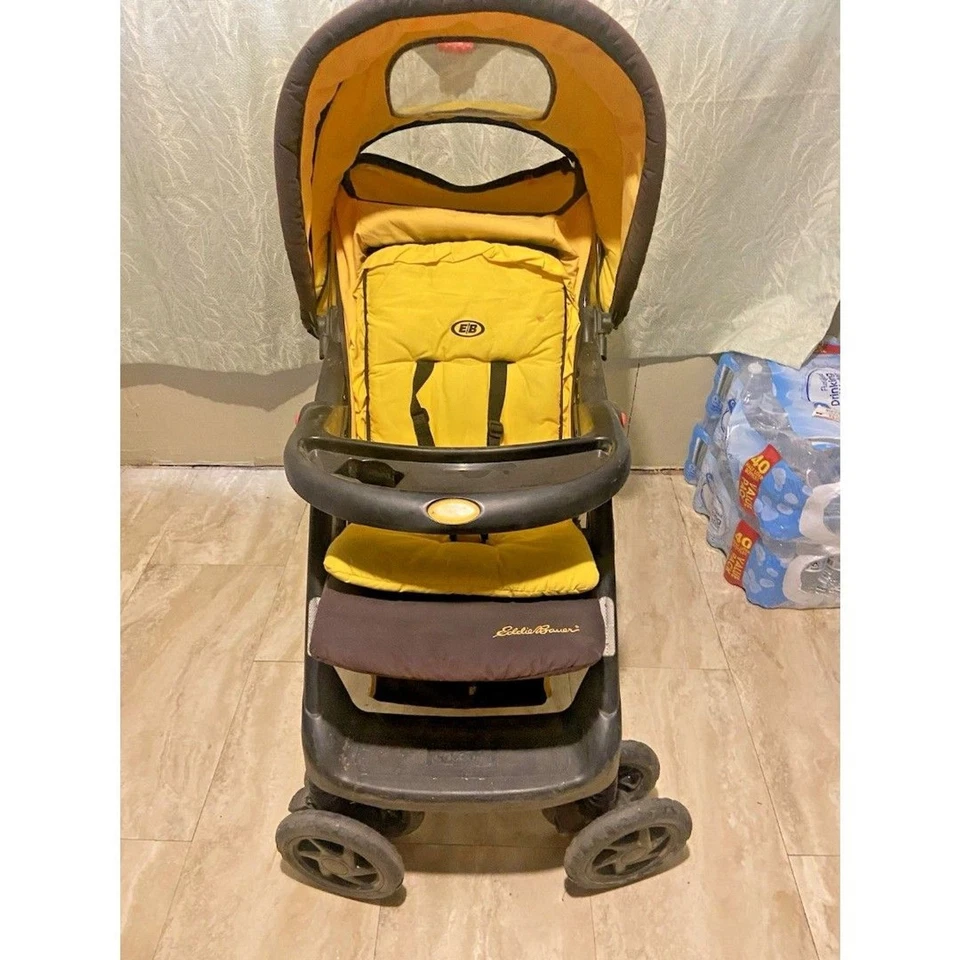 Одиночная прогулочная коляска для ребенка ясельного возраста Costco Eddie Bauer желтая ткань - Изображение 4 из 4