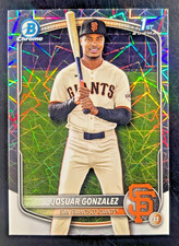 JOSUAR GONZALEZ 2025 1ST BOWMAN CHROME PROS LASER REFRACTOR CARD #BCP-153 GIANTS