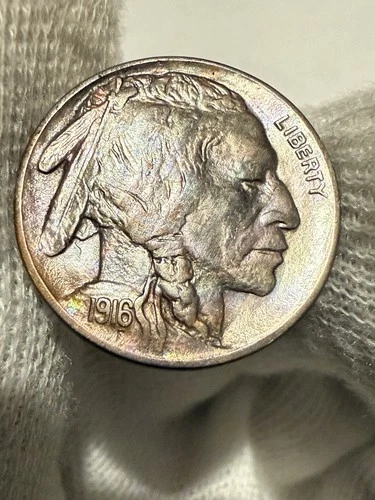 1916 Buffalo Nickel, Gem BU++ High Grade Toned Nice Color WOW*