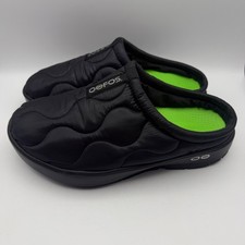 Oofos OOcoozie Mule Mens Size 10 Black Quilted Recovery Shoes Slip On Comfort