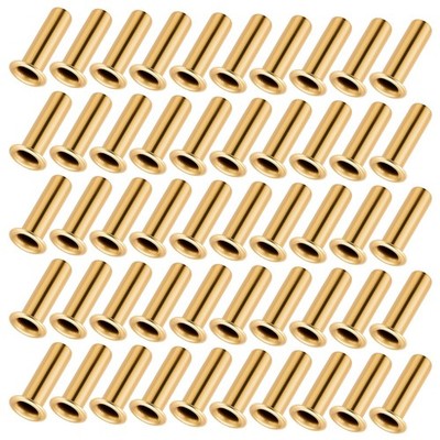 FdcZeyxior 50 PCS 1/4'' Tube ID Brass Compression Fitting, 4mm 1/4 inch, Gold