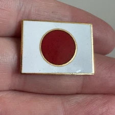 Vtg Japan Flag Enamel Lapel Pin Japanese Hinomaru Patriotic Badge Nippon NOS