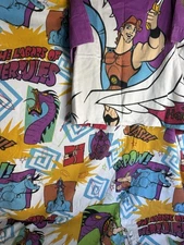 Hercules Twin Size Bed Sheet Set 3 Pc  Flannel Vintage 1990's Disney 100% Cotton