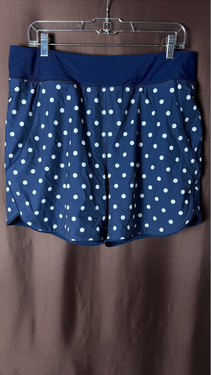 Lands' End Women's 14L Quick Dry Swim Shorts with Panty Deep Sea Polka Dot  This