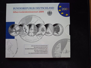 6x10€ Silbermünzen kompletter Satz 2009 PP in Originalverpackung 925er Silber