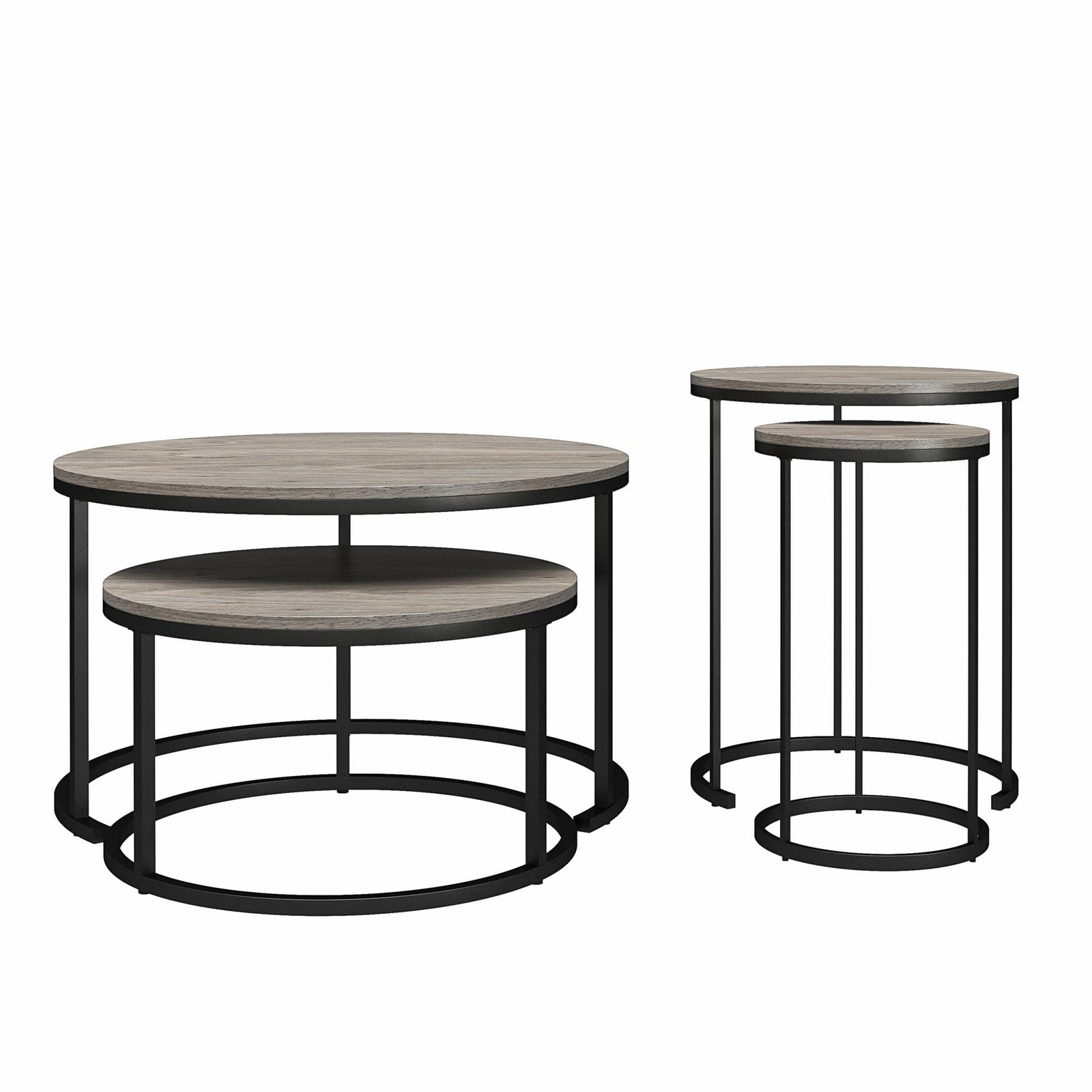 Ameriwood Home Camdale 4-Piece Nesting Coffee and End Table 