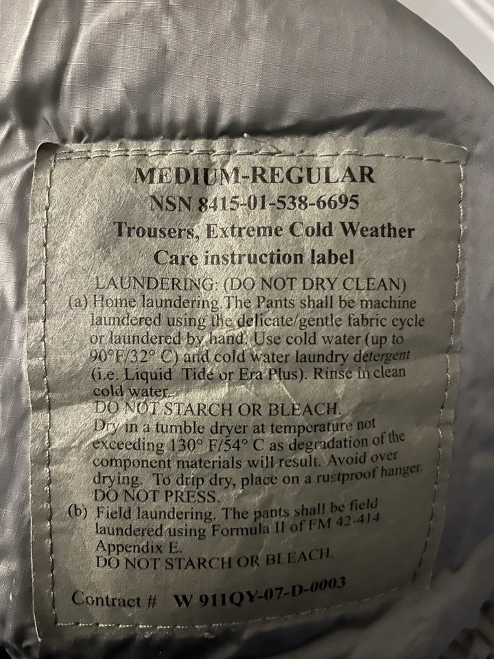 Calça clima frio extremo exército dos EUA Primaloft média regular ADS tática G-3 L7 - Imagem 3 de 3