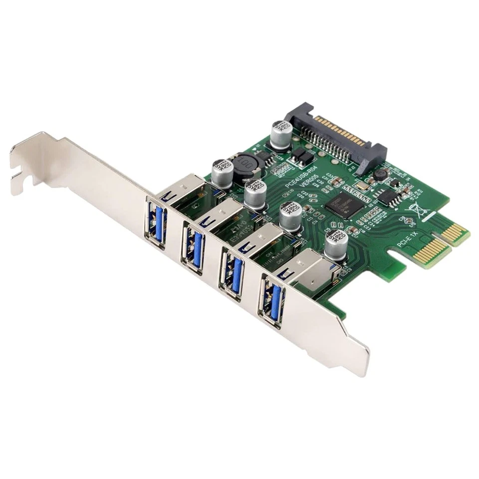 Low Profile 4 Ports PCI-E to USB 3.0 HUB PCI Express Expansion Card Adapter8682 - Image 3 of 4