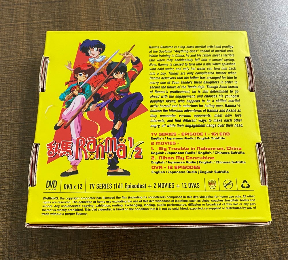 RANMA 1/2 VOL.1-161 END + 12 OVA + 3 MOVIE ANIME DVD ENGLISH