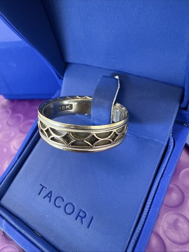 ❤️Anillo de boda Tacori oro blanco 18k 7,19 mm 7,1 g talla 13 ajuste cómodo gemotrico - Imagen 2 de 12