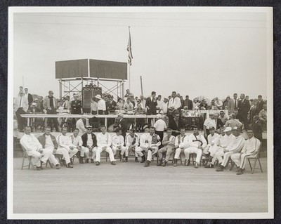 1964 Drivers Meeting Hoosier 100 Indianapolis Indy 500 IMS 8x10 Photograph