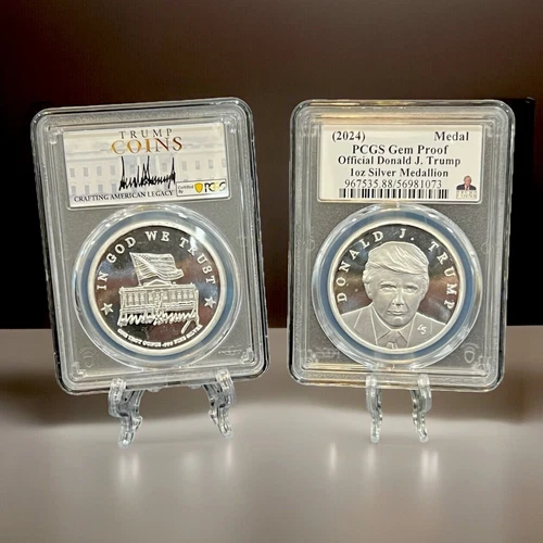 Official🔥Certified 1st ed. Silver PCGS Gem Proof Medallion 47th President Trump