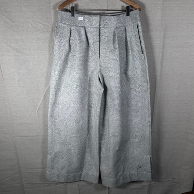 Nike Tech Pack Therma-FIT ADV Grey Wide Leg Cropped Pleated Pants DD4616-063 L