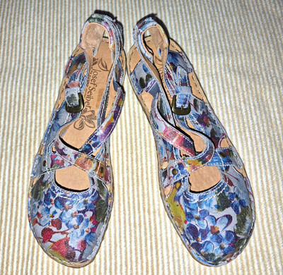 Josef Seibel Damen Sandalen Leder Rosalie 13  Blumenmuster Riemchen EU 39