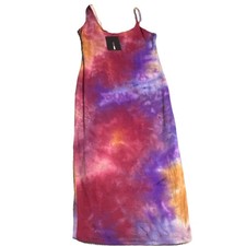 Fashion Nova Tie Dye Spaghetti Strap Sleeveless Scoop Neck Midi Dress M