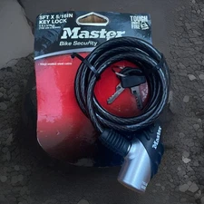 NEW Master Lock Bike Lock Cable with Key Lock Black ML280