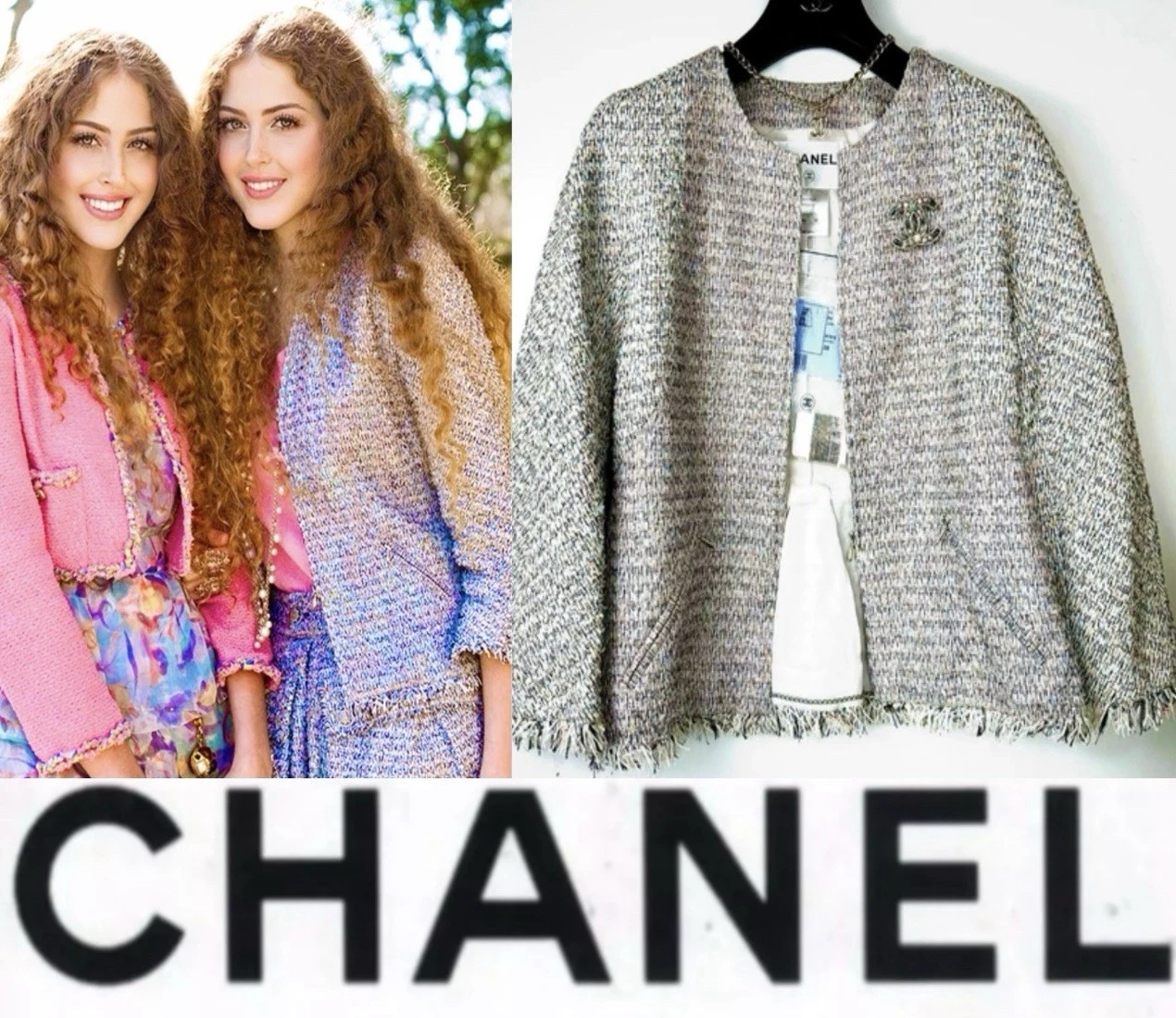 Giacca Chanel Vintage 2011 Rosa Blu Tweed Lesage 34 36 38 2 4 6 Cappotto Top S M