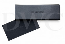 DIOR HOMME AUTHENTIC EYEGLASSES SUNGLASSES LEATHER BLACK BOX CLOTH CASE