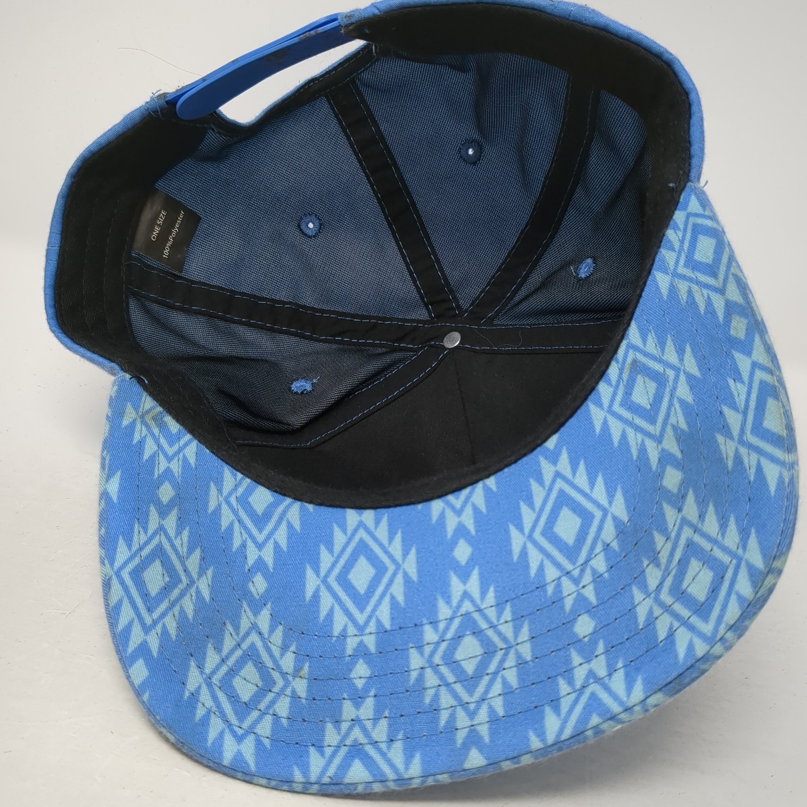 Geometric Pattern Snapback Cap Blue One Size Adju… - image 7