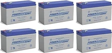 Power-Sonic PS-1290F2 12V 9Ah F2 AGM Rechargeable Batteries - 6 Pack