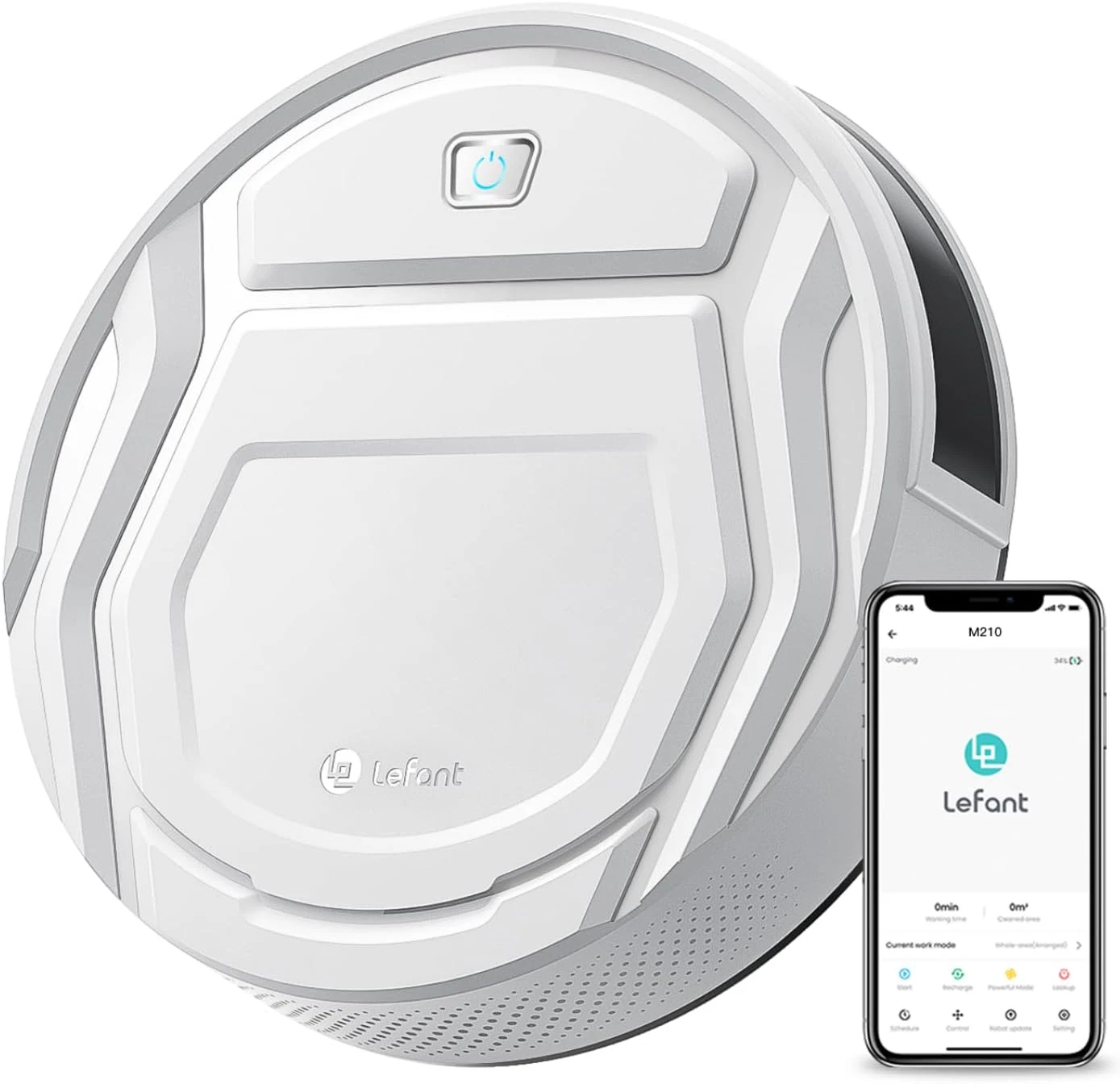 Robot Vacuum M210, Strong Suction, 120min, Wi-Fi/App/Alexa, Self-Charging