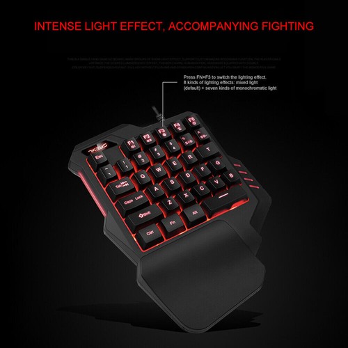 One Handed Gaming Keyboard RGB Backlit 35 Keys Mini Wired Mechanical Keyboard AU - Picture 4 of 18