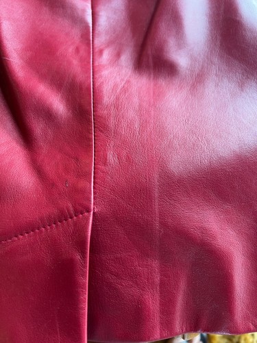 Vintage Red Chanel Leather Pencil Skirt Size UK 8 - Picture 4 of 9