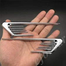 Pair Metal Shark Gills Fin Moulding Trim Car Fender Emblem Badge Decal Stickers