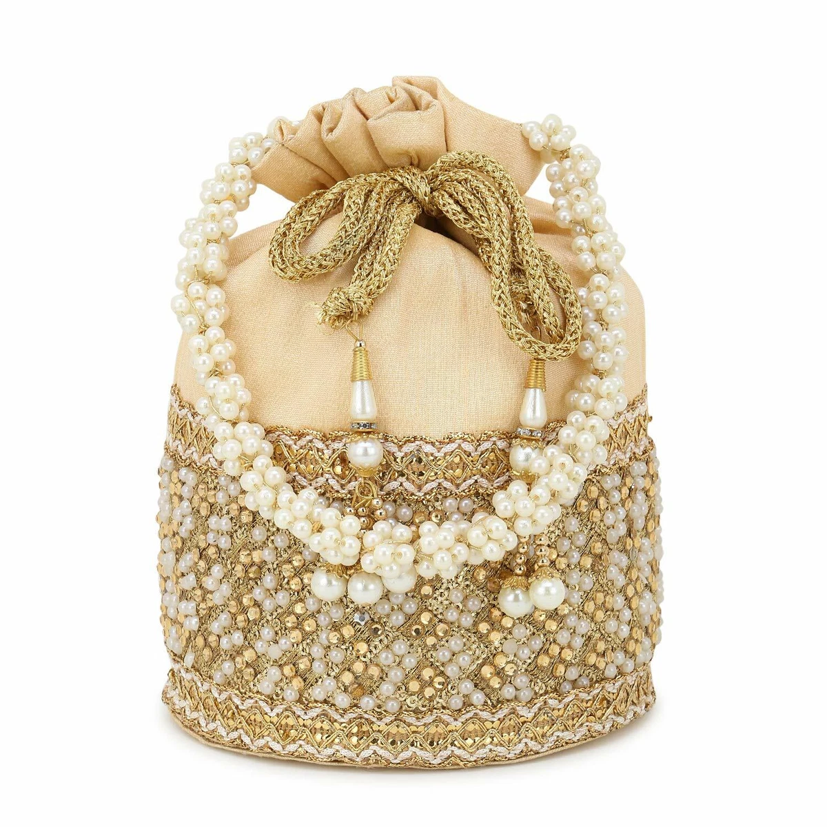 Handmade Rare Women s Pearl Design Traditional Potli Bag eBay
