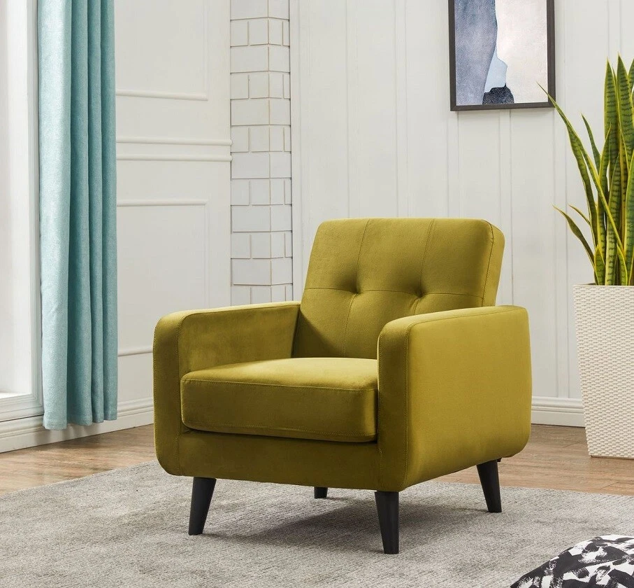 Olive green velvet chair outlet