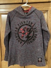 women  s American fighter pull over hoodie super cute Med