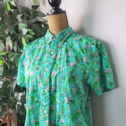 Arizona Jean Co. Tropical Floral Hawaiian Button Down Shirt Men's Size Medium - Picture 3 of 11