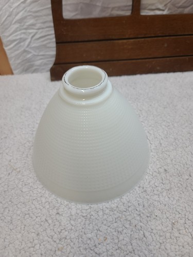  8 INCH Milk Glass Torchiere Lamp Diffuser Shade Waffle Pattern Cone Shape - Picture 1 of 10