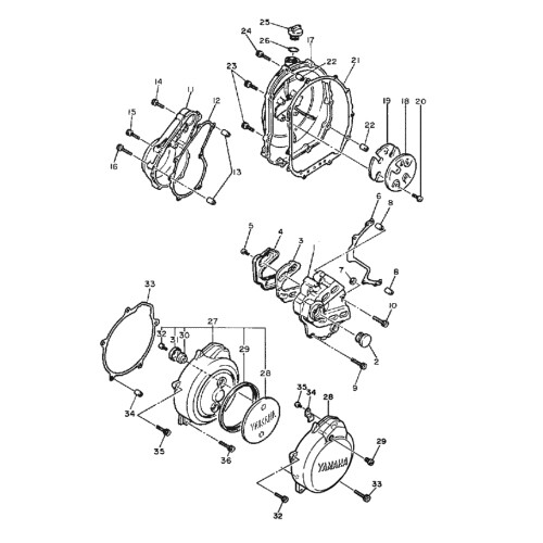 Kit vis moteur inox Yamaha FZR 400 1986-1988 boulonnerie Allen haute résistance