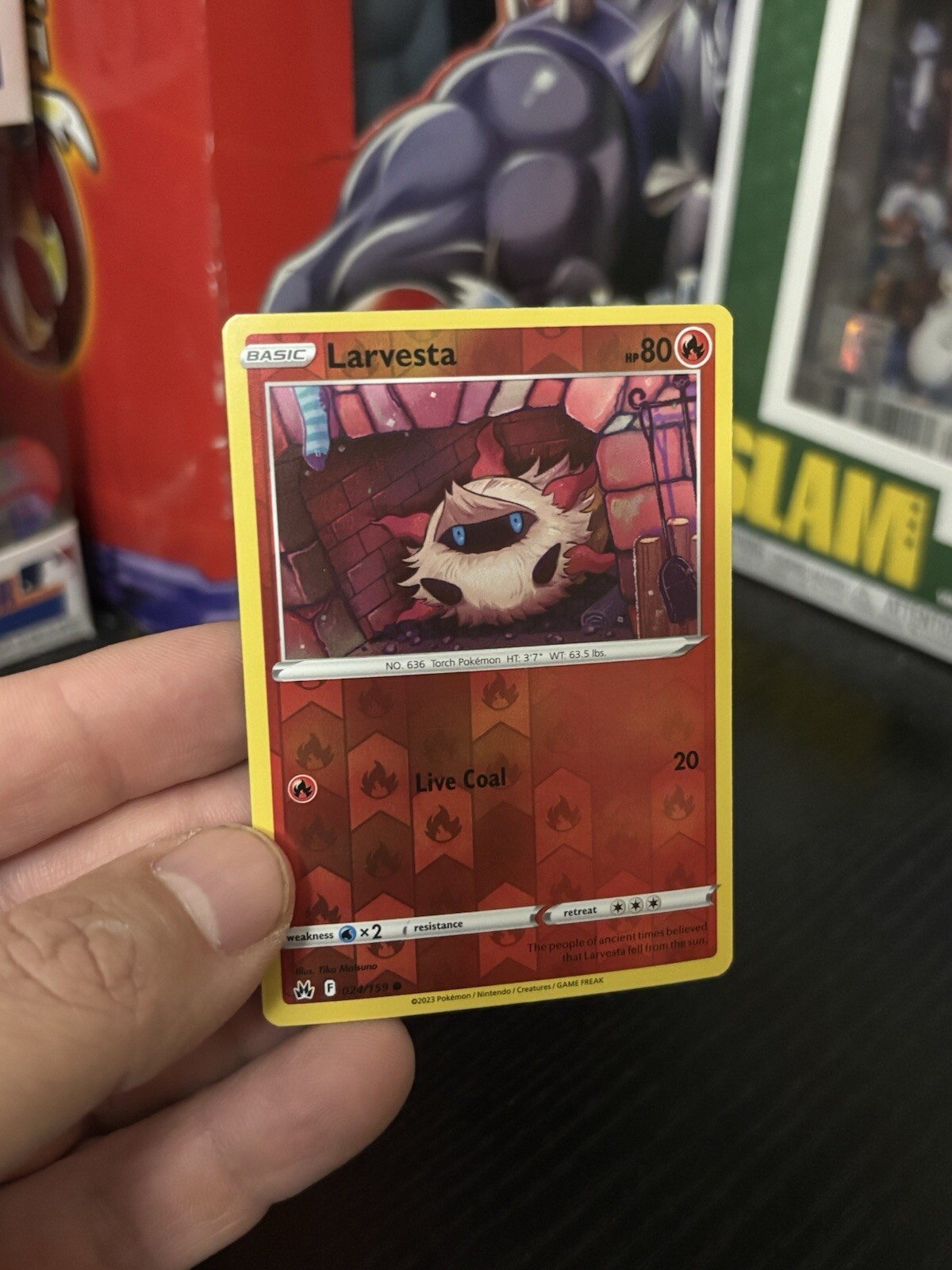 Pokemon TCG Crown Zenith - Larvesta 24/159 - Reverse Holo Card