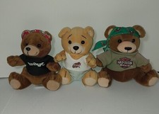 Lot of 3 Vtg Harley Davidson Bean Bag Bears 6" Stuffed Plush Biker Toys Roamer