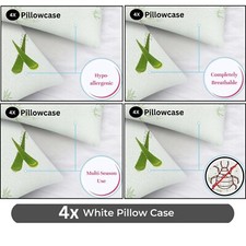 Confezione 2*4 Paia Copricuscino Con Cerniera Protettore Insetto Custodia Cuscino Fine Aloe Vera