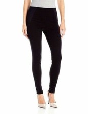 HUE XS Black High-Waist Illusion Ponte Leggings NWT Location 1546A-2L