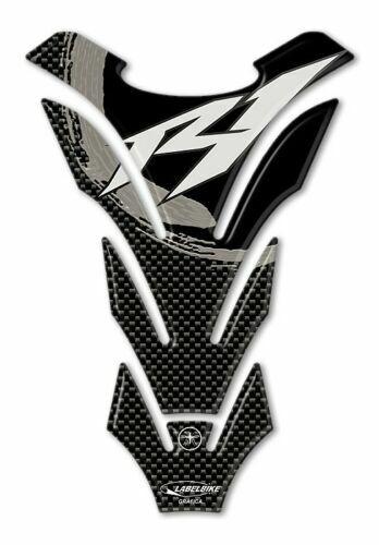 Paraserbatoio Resinato Adesivo Effetto 3D Per Moto - Forma Carolina, Nero 20x15 Cm - Universale, Made In Italy - 2
