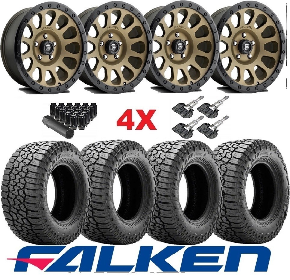 BRONZE WHEELS RIMS TIRES 285 70 17 FALKEN WILDPEAK AT3/W ALL