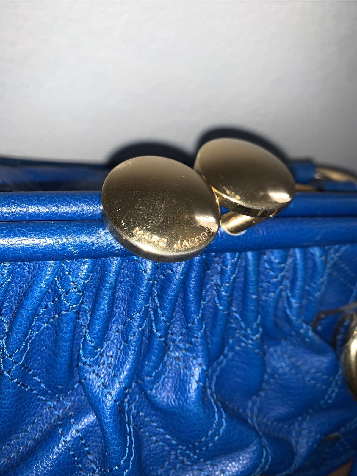 Y2K Marc Jacobs Blue Quilted Stam Bag Purse image 4
