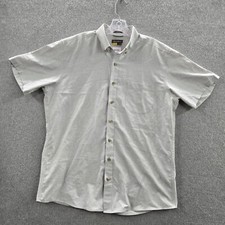 Eddie Bauer Men Button Up Shirt Large Tall Gray Travex Classic Fit Mesh Cotton