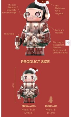 POP MART フィギュア SPACE MOLLY / SKULLPANDA Pop Mart Mega Space MOLLY 400% Christmas 2024 Free Skullpanda